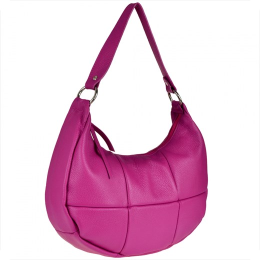 Torebka shopper z szerokim paskiem skóra naturalna fuksja ze sklepu melon.pl w kategorii Torby Shopper bag - zdjęcie 133013565