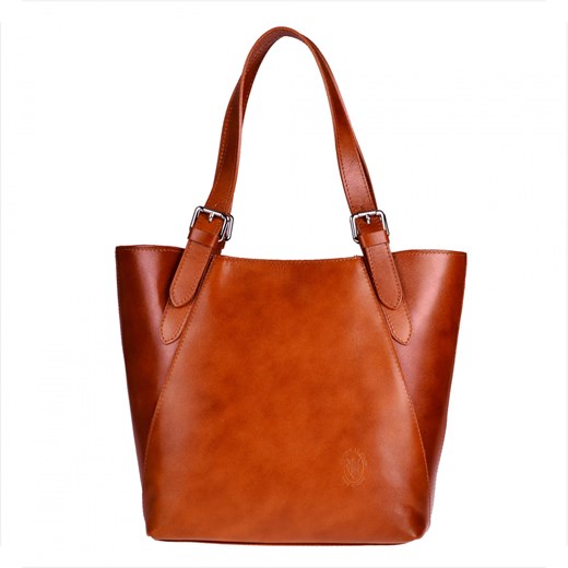 Torebka skórzana shopper xl rudy brąz  genuine leather Genuine Leather uniwersalny melon.pl