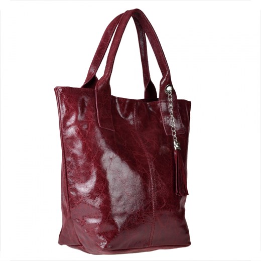 Torebka shopper bordowa xl połysk marmur ze sklepu melon.pl w kategorii Torby Shopper bag - zdjęcie 133016516