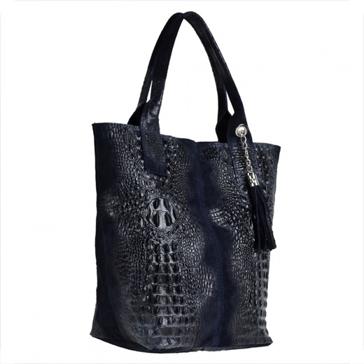 Granatowa torebka shopper /krokodylek/ bardzo lekka xl ze sklepu melon.pl w kategorii Torby Shopper bag - zdjęcie 133016687