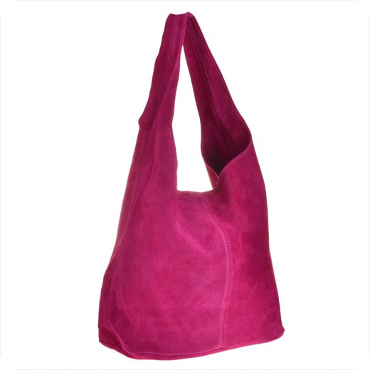 Torebka skóra naturalna zamszowa shopper fuksja worek ze sklepu melon.pl w kategorii Torby Shopper bag - zdjęcie 133017078
