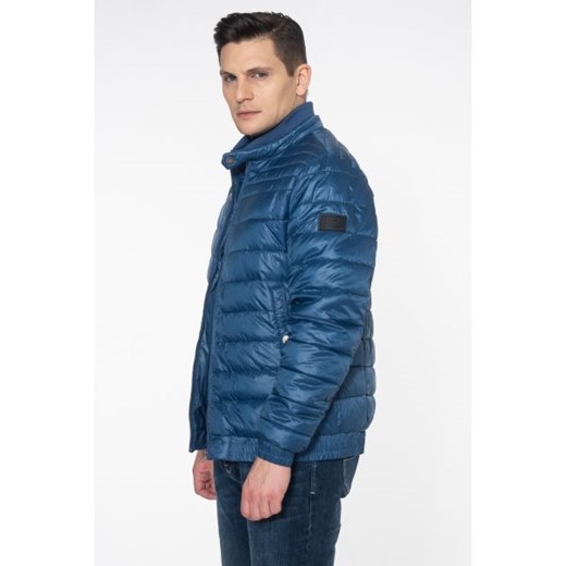 Niebieska puchowa pikowana kurtka z kieszeniami Bgt Station XL Italian Collection wyprzedaż