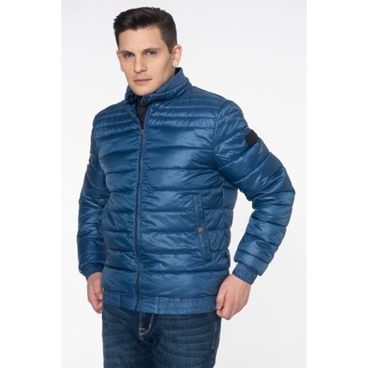 Niebieska puchowa pikowana kurtka z kieszeniami Bgt Station XL Italian Collection okazja