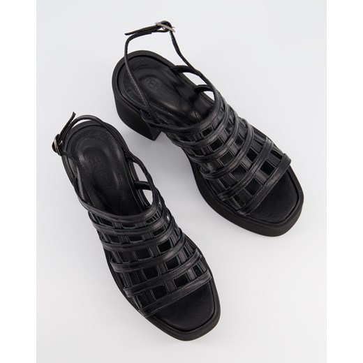 VENEZIA Sandały na koturnie - 44422Y664 BLACK Venezia 38 Venezia
