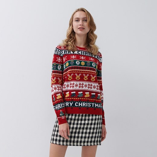 Świąteczny sweter we wzory - Wielobarwny House M promocja House