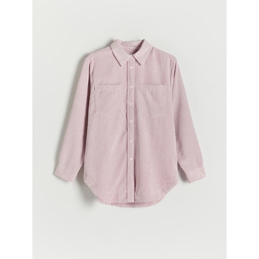 Reserved - Koszula ze struktralnej tkaniny - Różowy Reserved 34 Reserved