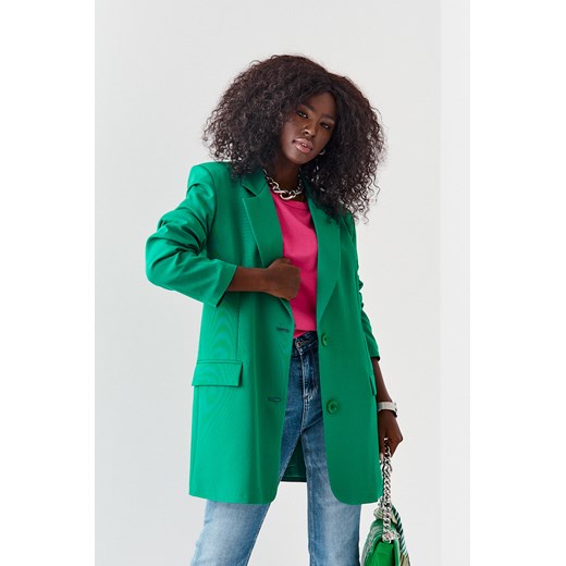 Elegancka marynarka damska oversize zielona 225101 M fasardi.com