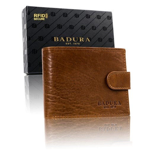 BADURA portfel męski skórzany ochrona RFID 99052 Skorzany