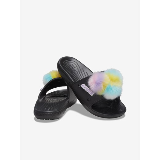 Crocs Fur Sure Slide Kapcie Czarny Crocs 38-39 wyprzedaż BIBLOO