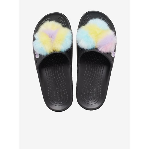 Crocs Fur Sure Slide Kapcie Czarny Crocs 36-37 okazja BIBLOO