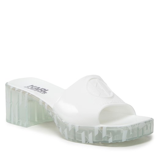 Klapki KARL LAGERFELD - KL83005 White Rubber Karl Lagerfeld 38 eobuwie.pl