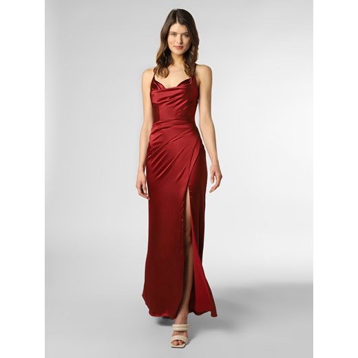 Luxuar Fashion Damska sukienka wieczorowa Kobiety Satyna bordowy jednolity ze sklepu vangraaf w kategorii Sukienki - zdjęcie 133229188