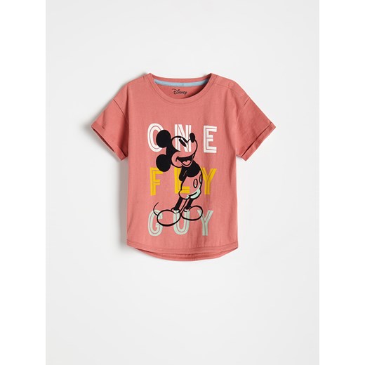 Reserved - T-shirt Mickey Mouse - Różowy Reserved 92 Reserved