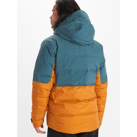 Puchowa kurtka narciarska "Shadow" w kolorze pomarańczowo-turkusowym Marmot M promocja Limango Polska