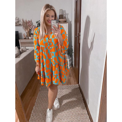 CORIN SUKIENKA PLUS SIZE PRZED KOLANO. TURKUSOWA Rozmiar UNI / PLUS SIZE PLUS SIZE kiecka.eu