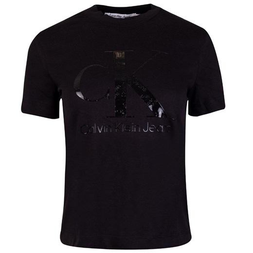 CALVIN KLEIN KOSZULKA DAMSKA T-SHIRT GEL MONOGRAM TEE BLACK J20J218264 BEH - S wyprzedaż messimo