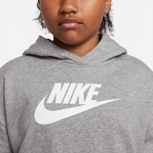 Dzianinowa bluza z kapturem o skróconym kroju dla dużych dzieci (dziewcząt) Nike Nike XL+ Nike poland