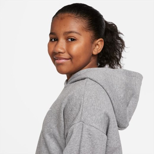 Dzianinowa bluza z kapturem o skróconym kroju dla dużych dzieci (dziewcząt) Nike Nike L+ Nike poland