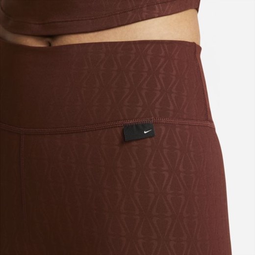 Damskie legginsy ze średnim stanem i nadrukiem Nike Dri-FIT One Luxe - Brązowy Nike L Nike poland