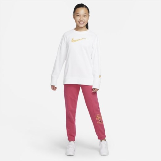 Bluza z dzianiny dresowej dla dużych dzieci (dziewcząt) Nike Sportswear - Biel Nike M Nike poland
