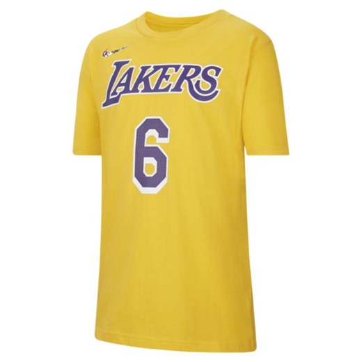 T-shirt dla dużych dzieci Los Angeles Lakers Courtside Icon Edition Nike NBA - Nike M Nike poland