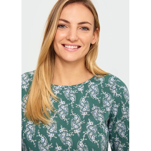 Bluzka elegancka z nadrukiem zielona Greenpoint 38 okazyjna cena Happy Face