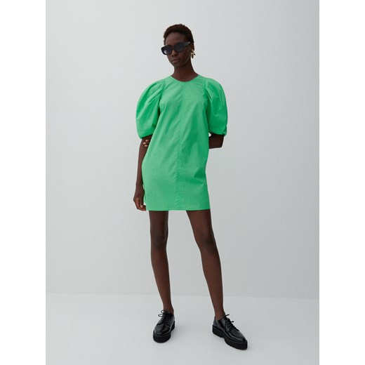Reserved - Bawełniana sukienka mini - Zielony Reserved XS okazja Reserved