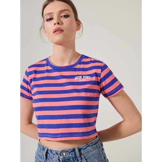 Sinsay - Crop top z haftem - Wielobarwny Sinsay M Sinsay