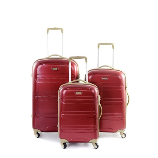 Komplet walizek Puccini PC012 lux4u-pl czerwony baza pod makijaż