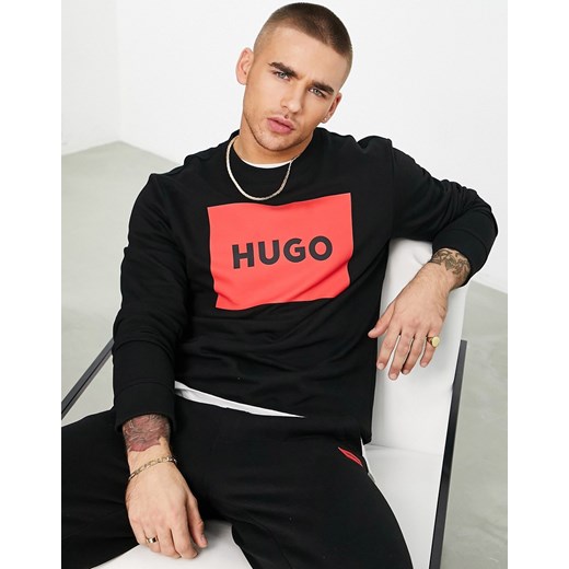 Hugo – Duragol – Czarna bluza dresowa z logo w ramce-Black XS Asos Poland