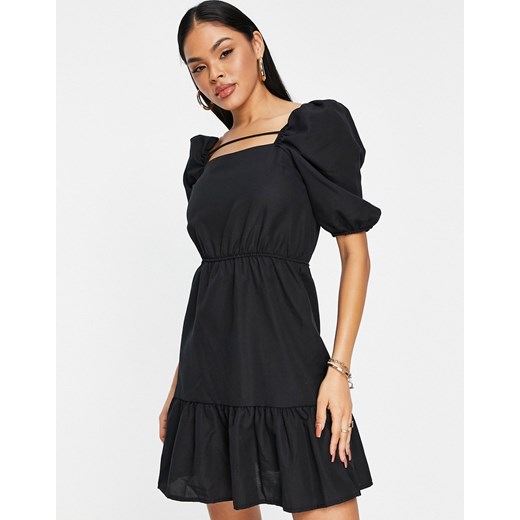 Trendyol – Czarna sukienka mini o fasonie babydoll-Black Trendyol 38 Asos Poland