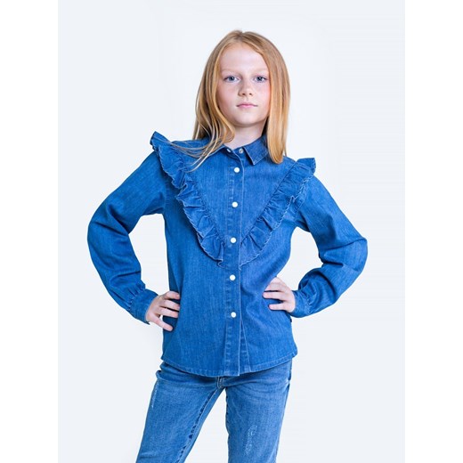 Koszula dziewczęca jeansowa z falbanką Nela 300 ze sklepu Big Star w kategorii Koszule dziewczęce - zdjęcie 133511278