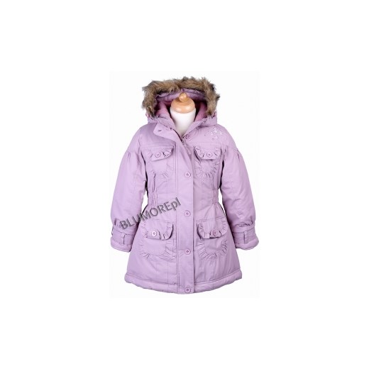 Ciepły zimowy płaszcz - kurtka 104 - 134 Sintia blumore-pl fioletowy gumki