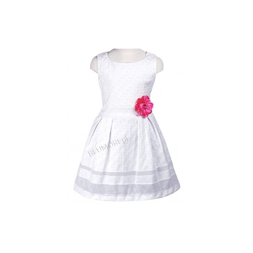 Piękna prosta biała sukienka dla dziewczynki 74 - 152 Tola blumore-pl bialy duży