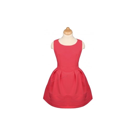Malinowa sukienka wizytowa dla dziewczynki 110 - 152 Wiki blumore-pl czerwony elegancki