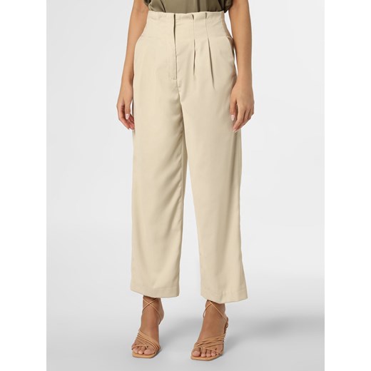 IPURI Spodnie Kobiety Sztuczne włókno beżowy jednolity ze sklepu vangraaf w kategorii Spodnie damskie - zdjęcie 133522188