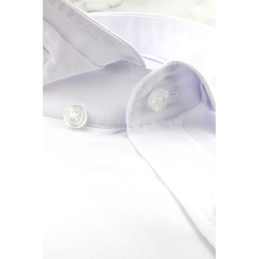 Koszula Męska Elegancka Wizytowa do garnituru gładka biała z krótkim rękawem w Viadi Polo L ŚWIAT KOSZUL