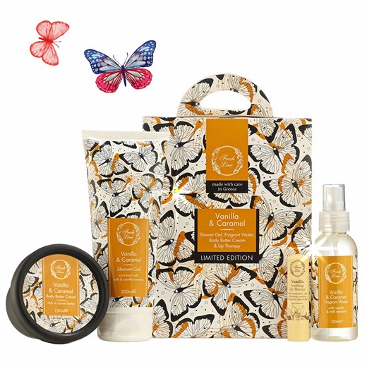 Vanilla&Caramel - Świąteczny zestaw kosmetyków o zapachu wanilii i karmelu Glow Up Shop
