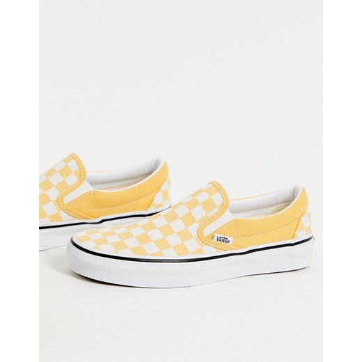 Vans – UA Classic – Żółte wsuwane buty sportowe w szachownicę-Żółty Vans 36 Asos Poland