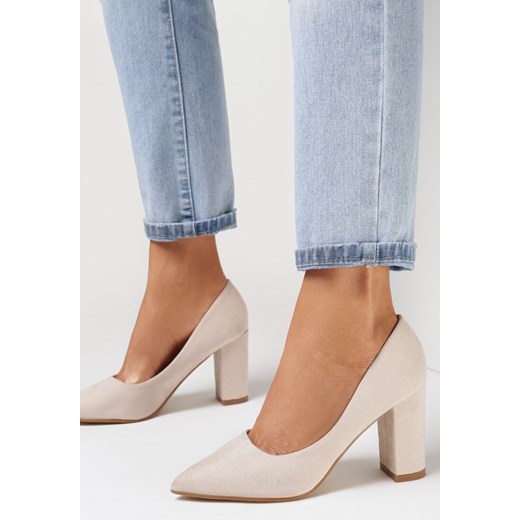 Beżowe Czółenka Anteris 39 born2be.pl