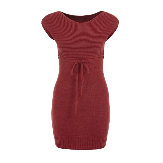 Sleeveless knitted dress terranova czerwony 