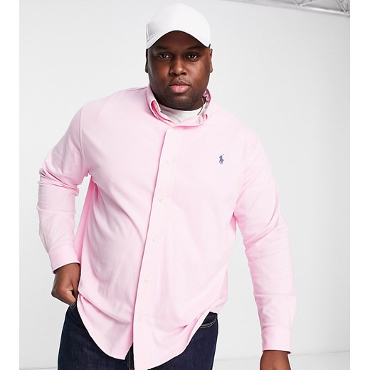 Polo Ralph Lauren Big & Tall – Różowa zapinana na guziki koszula z piki z Polo Ralph Lauren 4XL Asos Poland