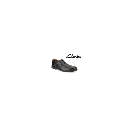Clarks Półbuty Gabson Limit Black Interest Leather emeli-pl szary skórzane