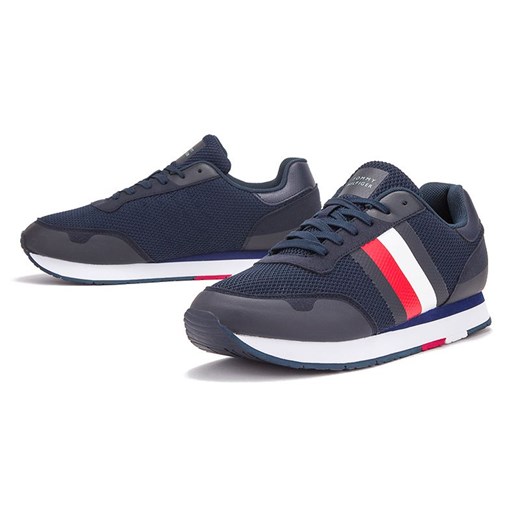TOMMY HILFIGER SIGNATURE COLOUR-BLOCKED MIXED TEXTURE PANEL TRAINERS > Tommy Hilfiger 40 promocyjna cena streetstyle24.pl