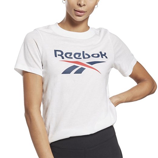 Bluzka damska Reebok biała z okrągłym 