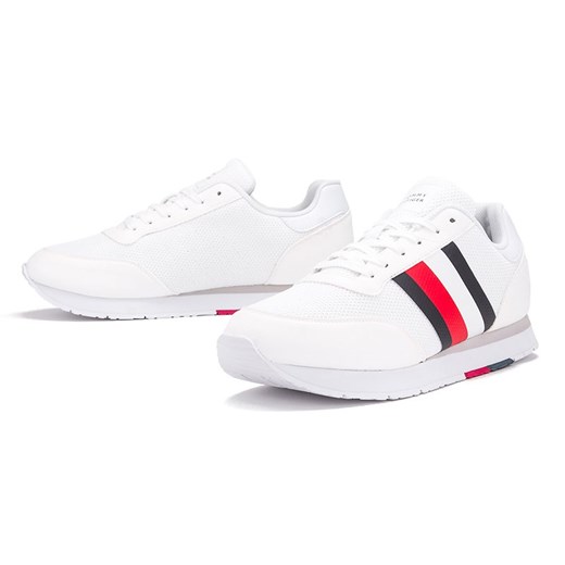 TOMMY HILFIGER SIGNATURE COLOUR-BLOCKED MIXED TEXTURE PANEL TRAINERS > Tommy Hilfiger 42 streetstyle24.pl wyprzedaż