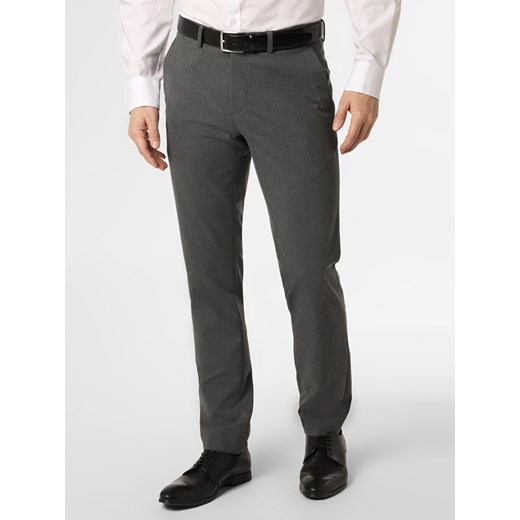 Finshley & Harding Męskie spodnie od garnituru modułowego Mężczyźni Slim Fit antracytowy marmurkowy ze sklepu vangraaf w kategorii Spodnie męskie - zdjęcie 133671737