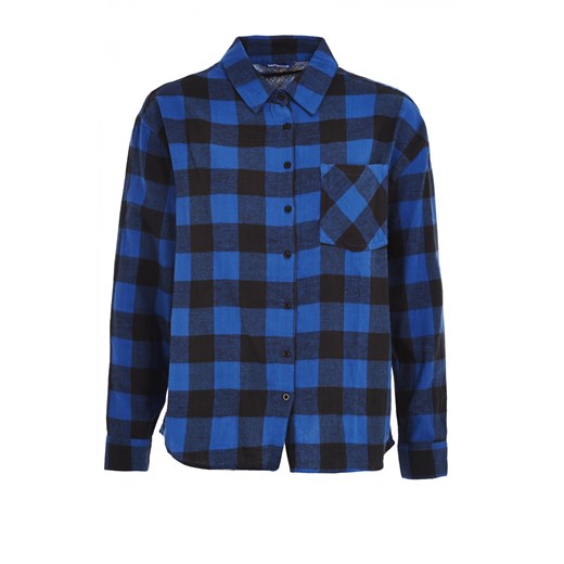 Oversize checkered shirt terranova granatowy flanelowe