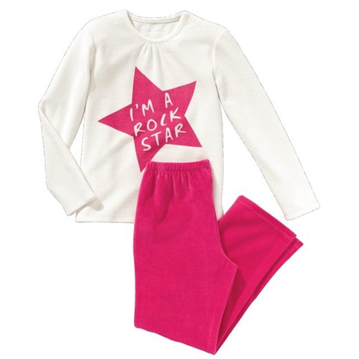 Fantazyjna piżama z weluru la-redoute-pl rozowy bawełniane