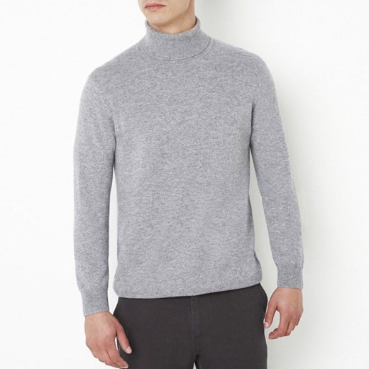 Sweter z okrągłym dekoltem, wełna merino/kaszmir la-redoute-pl szary ciepłe